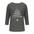 thumbnail image 4 of Craaazy Women's Casual Christmas Printed Tops Round Neck 3/4 Sleeve T-shirt Fashionable Santa Blouse Gifts, 4 of 5
