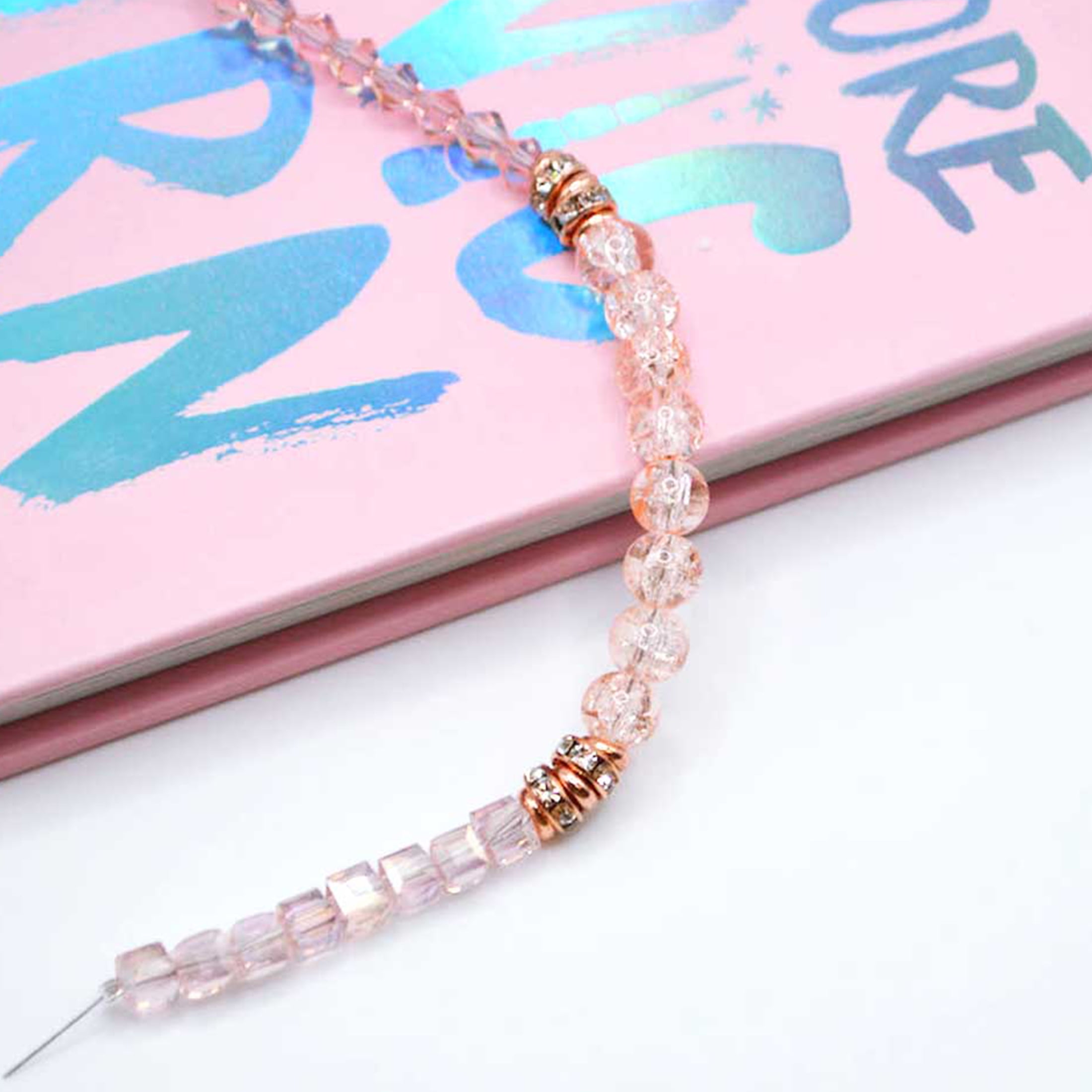Jesse James Glass Strand Trio Beads – Pink, 1 Piece, Multi-Purpose for Teens and Adults