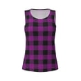 thumbnail image 4 of Easygdp Purple Black Plaid Women's Workout Tank Top, Running Top, Hiking Shirt, Quick-Dry for Running, Yoga, Hiking - Medium, 4 of 9