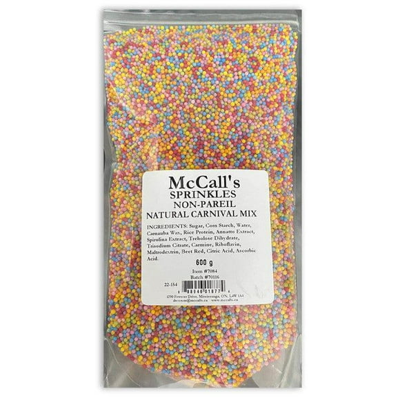 McCall's - Non-Pareil Natural Carnival Mix Sprinkles - 1ct - 600lb - Colorful and Fun Edible Sprinkles for Baking and Decorating (1ct)