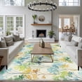 thumbnail image 3 of Non-Slip Rug Pad Rugs Watercolor Tree Texture Rectangle Area Rugs 5x7Ft Soft Carpet Pads for Living Room Kids Room, Abstract Trees Leaves on Light Yellow, 3 of 9