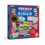 eeBoo: French Bingo Vocabulary YPF5Game, Includes- Pronunciation Guide & Drawsting Bag, 6 Game Boards, 48 Playing Chips, 2 to 6 Players, for Ages 5 and up