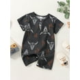 thumbnail image 3 of Genuiskids Western Newborn Baby Girl Boy Clothes Romper Cow Print Bodysuit One Piece Rib Jumpsuit Fall Winter Outfit, 3 of 9