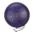 thumbnail image 1 of Graflsoa 12-Inch Carbon Steel Handpan Drum with 11 Notes in C Key, Includes Drumsticks, Carry Bag, and Stickers - Random Woven Rope Color (Purple/Navy/Black/Silver), 1 of 6