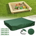 thumbnail image 4 of Sandbox Cover with Drawstring  Square Dustproof Protection Beach Sandbox   Waterproof Sandpit Pool Cover (Green  78.74” x 78.74”), 4 of 8