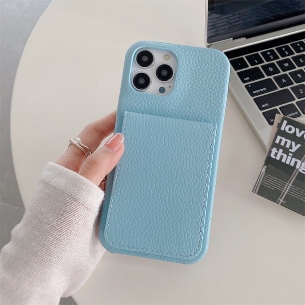 Adecuado Para IPhone 11 12 13 14 Pro Max 14 ProMax 12 Funda Trasera De TPU Suave Textura Lychee De Teléfono De Cuero De Color Sólido