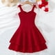 thumbnail image 5 of Vestido sin mangas de cuello redondo para niña, color liso, cuello redondo, sin mangas, para tallas medianas y grandes, informal, cómodo, falda de poliéster., 5 of 8