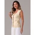 thumbnail image 4 of DARING DIVA Women's Sweater Vest Button Ribbed Knitted Tank Top S Apricot, 4 of 6