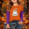thumbnail image 7 of Abcomgle Halloween Shirts for Girls Size 6-8 Cute Ghost with Hat Graphic Shirts for Kids Girls Crewneck Raglan Long Sleeve T-Shirts for Girls Fall Funny Holiday Blouses for Girls, 7 of 7