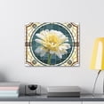 thumbnail image 6 of White Calendula Flower Mosaic In Stained Glass Canvas Wall Art for Home Decor Ready-to-Hang, 6 of 13