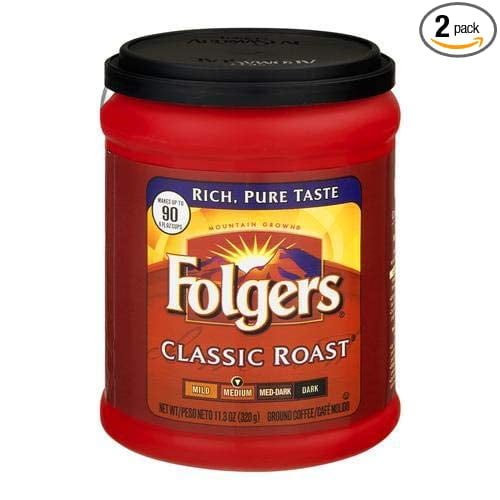 Folgers Coffee Ground Classic Roast Regular, 11.3 Ounce (Pack Of 2