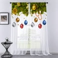 thumbnail image 5 of Fashnice Xmas Sheer Window Drapes Voile Window Curtain Tulle Window Drapes Slot Top Rod Pocket Curtain Panel Style A W:24"x H:59", 5 of 6