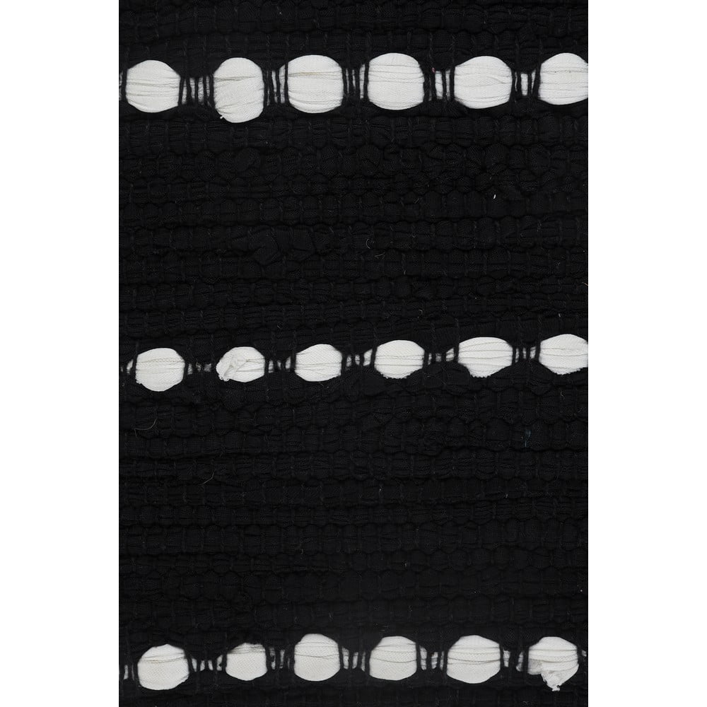 Ox Bay Ringo 18" x 18" Black/White Jute Bordered Striped Cotton Adult Decorative Throw Pillow