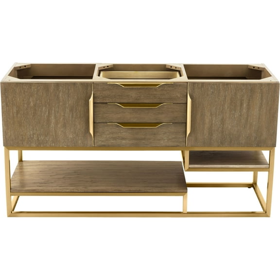 James Martin Vanities 983-V59D-LTO-RG Columbia 59" Double Free Standing Vanity Cabinet -