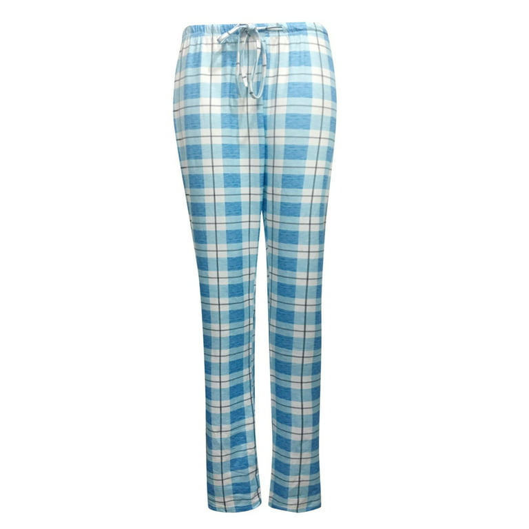 OGLCCG Women's Pajama Pants Plaid Casual Drawstring Lounge Pants Sleepwear  PJ Pants Soft Comfy Lightweight Wide Leg Sleep Bottoms with Pockets 