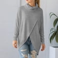 thumbnail image 2 of Draped Turtleneck Top for Women Long Sleeve Pullover Lightweight Casual Shirt Cowl Neck Tunic Sweater, 2 of 6