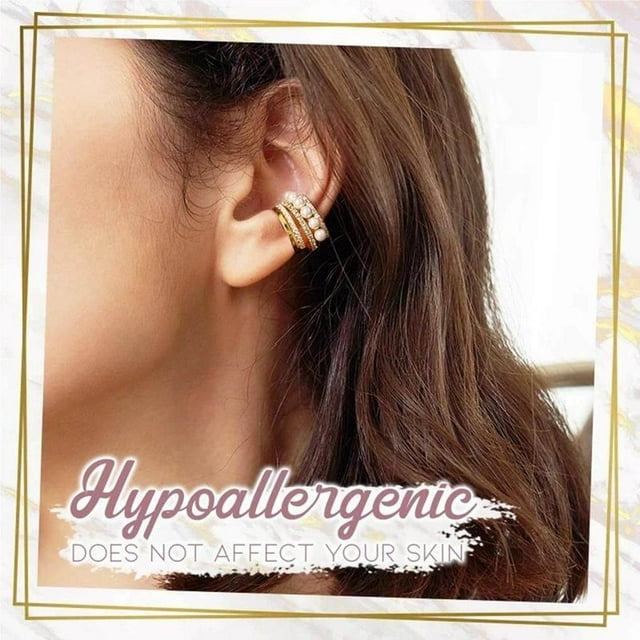 Multi-Circle Slide-on Ear Cuff Non-Piercing Ear Cartilage Clip on Wrap Hoop Women's Cartilage Single Cuff Earring for Daily Use Parties