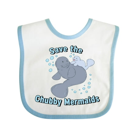 

Inktastic Save the Chubby Mermaids with Cute Manatees Gift Baby Boy or Baby Girl Bib
