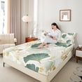 thumbnail image 4 of Homewish Ginkgo Leaves 4-Piece Full Size Sheets For Teens Female Girls,Abstract Gradient Stripes Bed Sheets,Exotic Style Lightweight Sheet Sets,Lightweight Room Decor, 4 of 7