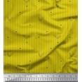 thumbnail image 1 of Soimoi Yellow Modal Satin Fabric Dot & Leaves Stripe Printed Craft Fabric by the Yard 42 Inch Wide, 1 of 3