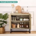 thumbnail image 6 of Sideboard Buffet Cabinet with Storage,Accent Cabinet with Rattan Doors &Adjustable Shelves,Storage Cabinet for Dining Room,Living Room,Kitche, 6 of 8