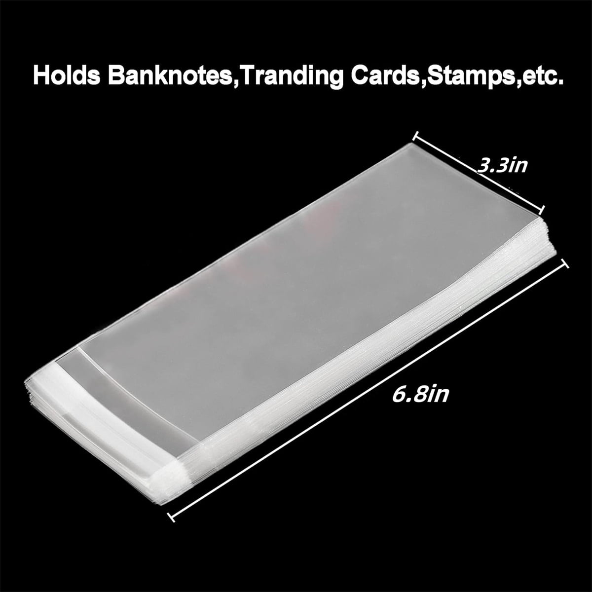 Reusable Currency Sleeves,200pcs Adhesive Self-Sealing Packing Bags,HYG Plastic Banknote Storage Pouch for Gift,Birthday,Wedding