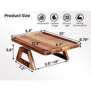 Danfoxer 2 Pack Acacia Wood Couch Arm Tray,Couch Tray,Folding Sofa Armrest Tray,Couch Arm Table Clip-On Couch Desk for Drinks,Snacks,Phone,Remote Control