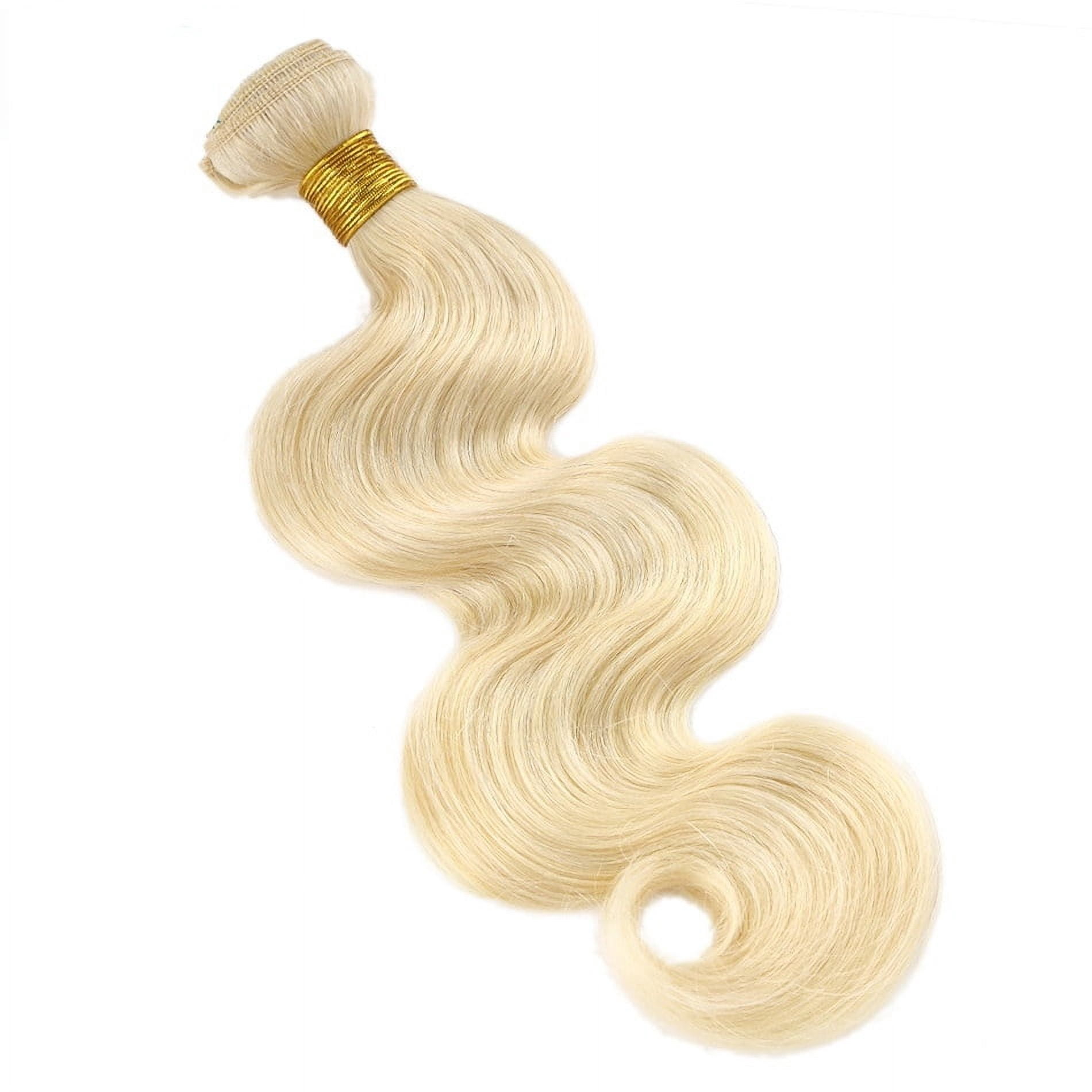 Blonde Bundles Human Hair Silky #613 Blonde Hair Bundles Body Wave 100% Brazilian Human Hair Extensions for Women 20inch