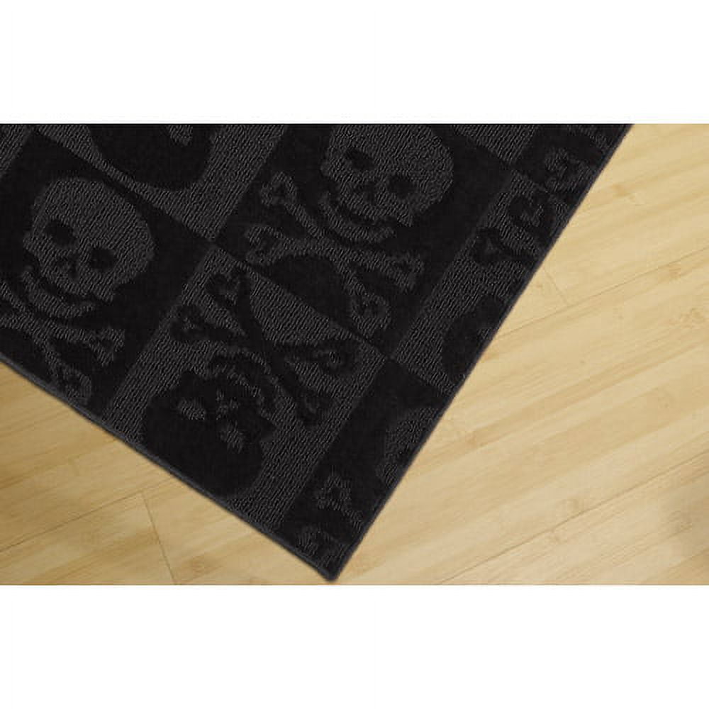 Garland Rug Skulls Black Indoor Area Rug, 5' x 7'