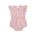 thumbnail image 6 of Caoirhny Baby Girls Casual Jumpsuit, Fly Sleeve Solid Color Romper, Sleeveless Knitted One-piece Clothes, 6 of 7