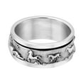 thumbnail image 5 of AeraVida Warrior Stallions Running Horse Spinner Sterling Silver Ring-11, 5 of 5