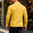 thumbnail image 3 of Men's Polo Shirts Long Sleeve, Solid Color Casual Fall Winter Classic Work Collared T Shirt Yellow XXL, 3 of 4