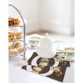 thumbnail image 4 of Japanese Style Kitchen Dish Towels for Drying Dishes Set of 4, Dark Brown Rustic Owl Birds Tree Branches Waffle Weave Microfiber Hand Tea Bathroom Towels Quick Dry & Absorbent Towel 12x12, 4 of 7