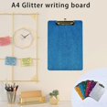 thumbnail image 2 of Professional Glittered Acrylic Clipboard Document Organiser Writing Pad with Hanging Hook Metal Clip for School Office silver, 2 of 4
