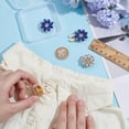 thumbnail image 3 of 4 Pcs 2 Styles Rhinestone Buttons Cover Flower Buttons Cover Detachable Shirt Button Clips Buttons Jewelry for Dress Suit Tux Shirt Accessories 1.1inch in Diameter Dark Blue, 3 of 8