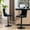 Black+black Base, variant on Stools Set of 2, Adjustable Upholstered Counter Height Barstools with Back and Black Footrest, Modern Velvet Swivel Barstools for Kitchen Counter