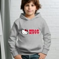 thumbnail image 3 of Hello Kitty Hoodie with Cuffed Sleeves Anime Gifts for Boys Girls Gray 9-10y, 3 of 5