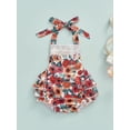 thumbnail image 2 of Liacowi Newborn Infant Baby Girl Clothes Sleeveless Ruffle Floral Romper Cute Summer Bodysuit Baby Halter Onesie Outfit, 2 of 9