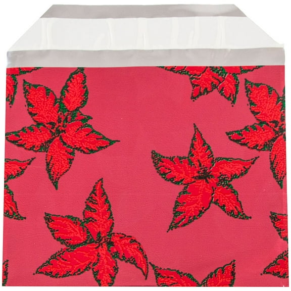 JAM Paper 5 x 6 1/8 Foil Envelopes, Red Holly, 100/Pack, Peel & Seal