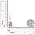 thumbnail image 3 of Gem Stone King 5.04 Cttw Purple Amethyst Pendant Necklace for Women in 18K Yellow Gold Plated Silver | Emerald Cut 11X9MM | Gemstone Birthstone | With 18 inch Chain, 3 of 4