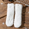 thumbnail image 4 of SwiftWear Fuzzy Fluffy Bootie Slipper Sock with Gripper Warm Cozy House Socks for Women - Winter Soft Comfy Fleece Sleep Socks, White, 4 of 4
