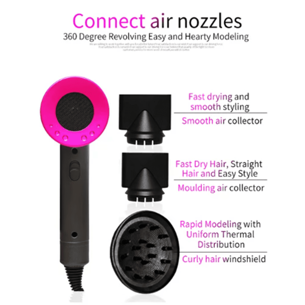 ZOUYUE 1800W Professional Hair Dryer with Diffuser Ionic Conditioning - Powerful, Fast Hairdryer Blow Dryer,AC Motor Heat Hot and Cold Wind Constant Temperature Hair Care Without Damaging Hair