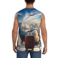 thumbnail image 4 of Balery Sunset Airplane Travel View Camisetas sin mangas para hombre, absorbe la humedad y protege contra el mal olor.-Medium, 4 of 7