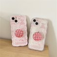 thumbnail image 2 of iPhone 11 12 13 14 Plus PRO MAX iPhone14 iPhone14Pro Rosa Inglés Con Soporte Patrón De Onda Suave TPU Funda, 2 of 4