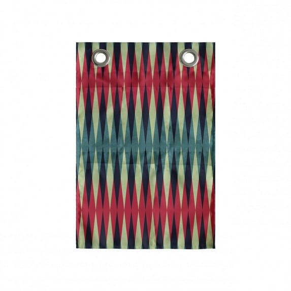 Rhombus Hanging Pocket Organizer, Classical Design of Altered Harlequin Pattern, Printed Polyester Storage Bag with Pockets, 14" x 20", Teal Vermilion