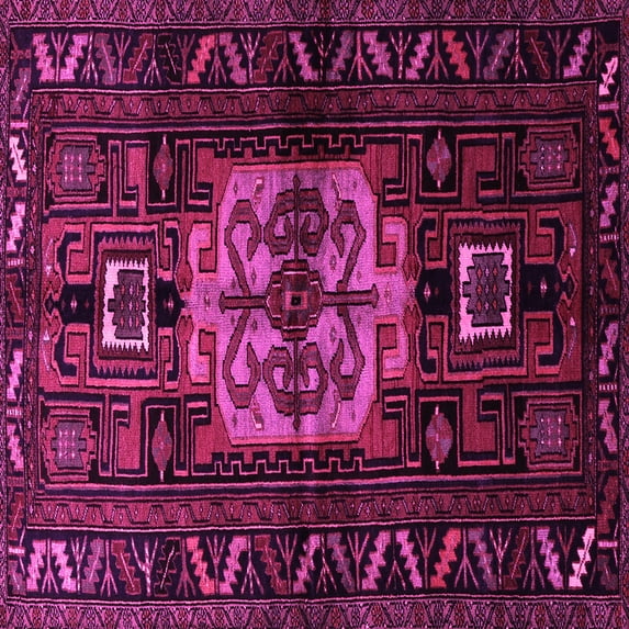 Ahgly Company Indoor Square Persian Pink Traditional Area Rugs, 8' Square