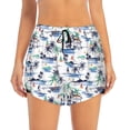 thumbnail image 4 of Lsque Hawaii Palms Printed Women's Running Shorts with Liner Pockets,Elastic Quick Dry Workout Athletic Gym Yoga Shorts,Womens High Waist Shorts-Medium, 4 of 9