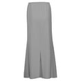 thumbnail image 5 of XIAONU Womens Skirts Casual High Waist Drawstring Elastic Waist Midi Skirt With Back Slit For Daily Spring Summer Basic Solid Skirt, 5 of 5