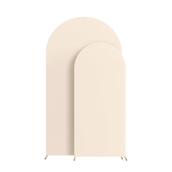 New Arrivals Wedding Arch Cover,Arch Backdrop Stand Cover with 100 balloons(Beige)