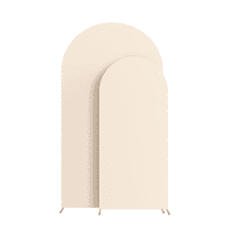 New Arrivals Wedding Arch Cover,Arch Backdrop Stand Cover with 100 balloons(Beige)